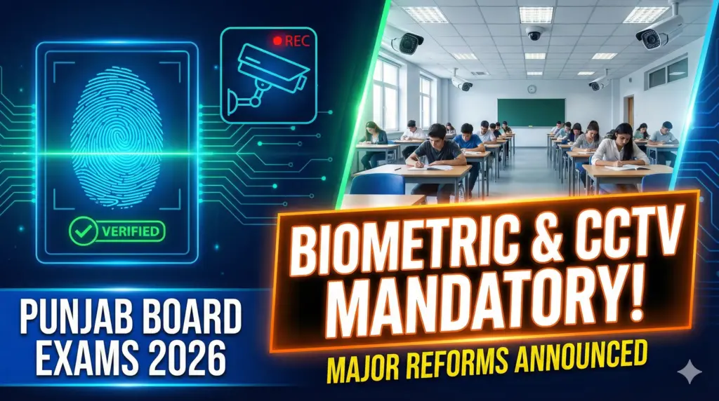 Punjab Board Exams 2026: Biometric Attendance & CCTV Mandatory