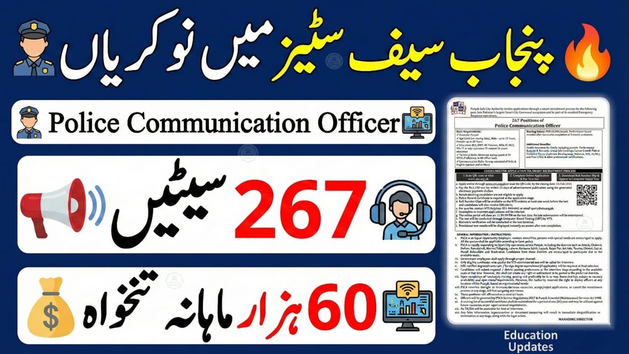 Punjab Safe Cities Authority Jobs